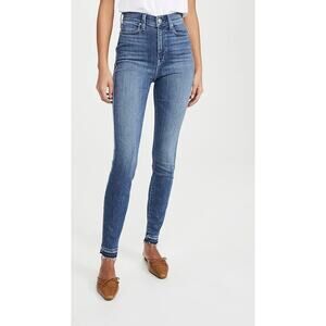 AYR Womens size 26 The Riser Skinny Denim Jeans Raw Hem Neon Jupiter